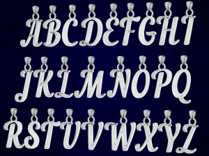 nautilus pompilius font alphabet pendants 3D Model