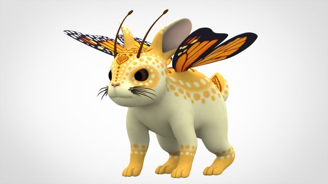 monarch bunnyfly Modelo 3D .c4d .max .obj .3ds .fbx .stl .blend 