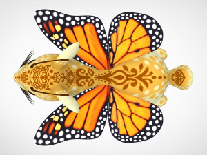 monarch bunnyfly Modelo 3D