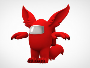 among us red werewolf 3D Model