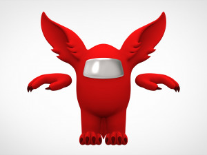 among us red werewolf 3D Модель