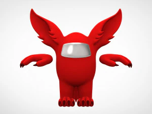 among us red werewolf 3D Model