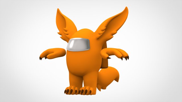 among us orange werewolf 3D-Modell .c4d .max .obj .3ds .fbx .stl .blend 