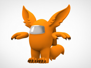 among us orange werewolf 3D Model