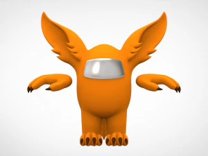 among us orange werewolf 3D Model
