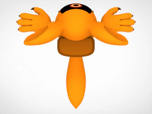 among us orange werewolf 3D Model