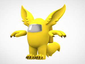among us yellow werewolf 3D Model