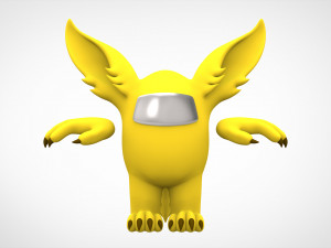 among us yellow werewolf 3D मॉडल