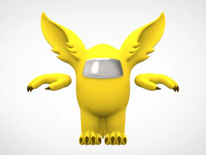among us yellow werewolf 3D Model