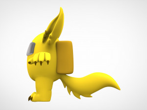 among us yellow werewolf 3D मॉडल