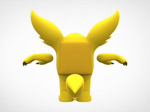 among us yellow werewolf 3D मॉडल