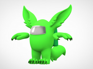 among us lime werewolf 3D Model