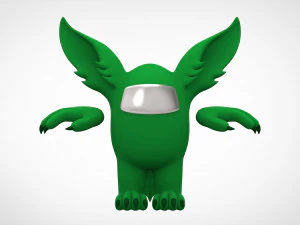 among us green werewolf 3D Model