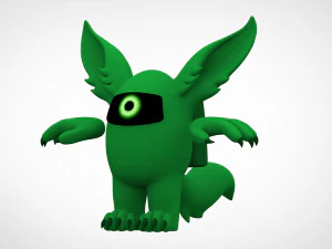 among us green werewolf 3D Model