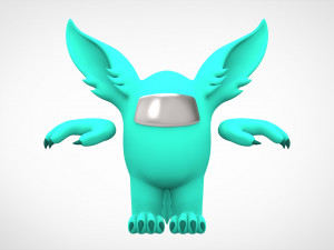 among us cyan werewolf 3D Model