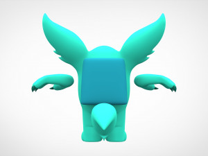 among us cyan werewolf 3D Model