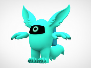 among us cyan werewolf 3D Model