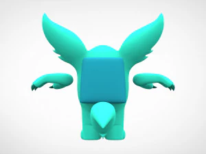 among us cyan werewolf 3D Model