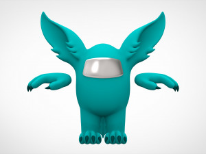 among us teal werewolf 3D Model