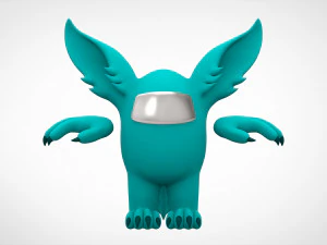 among us teal werewolf 3D Model