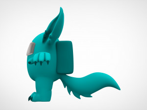 among us teal werewolf 3D Model
