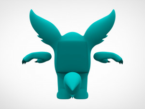 among us teal werewolf 3D Model