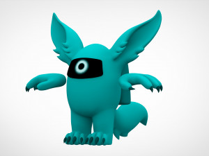 among us teal werewolf 3D Model