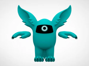 among us teal werewolf 3D Model