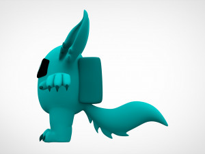 among us teal werewolf 3D Model