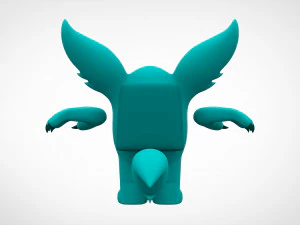 among us teal werewolf 3D Model