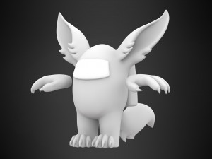among us teal werewolf 3D Model