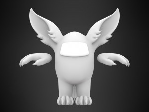 among us teal werewolf 3D Model