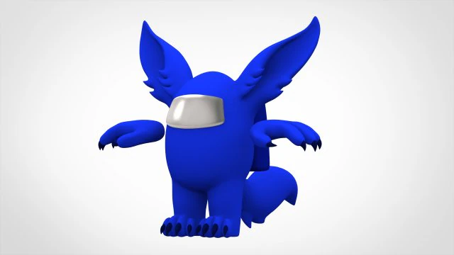 among us blue werewolf 3D Model .c4d .max .obj .3ds .fbx .stl .blend 