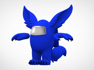 among us blue werewolf 3D Model