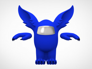 among us blue werewolf 3D Model