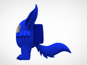 among us blue werewolf 3D Model