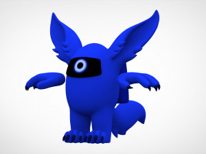 among us blue werewolf 3D Model