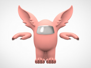 among us peach werewolf Model 3D