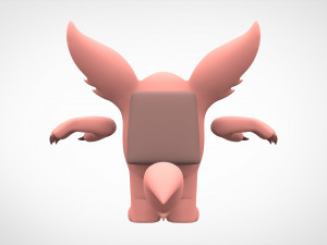 among us peach werewolf Model 3D