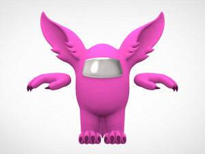 among us pink werewolf Model 3D