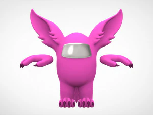 among us pink werewolf 3D Model