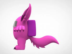 among us pink werewolf 3D Model