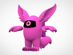 among us pink werewolf 3D Model