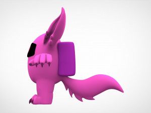 among us pink werewolf Model 3D