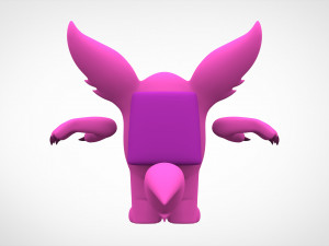 among us pink werewolf Model 3D