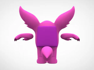 among us pink werewolf 3D Model
