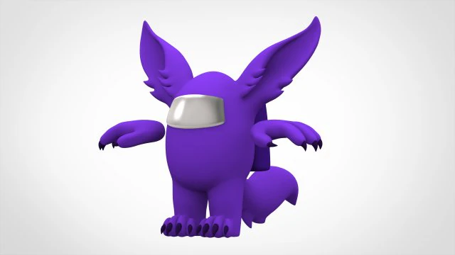 among us purple werewolf 3D Model .c4d .max .obj .3ds .fbx .stl .blend 