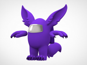 among us purple werewolf 3D Model