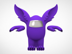 among us purple werewolf Modèle 3D