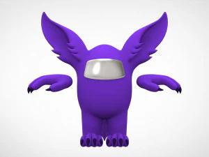 among us purple werewolf 3D Model